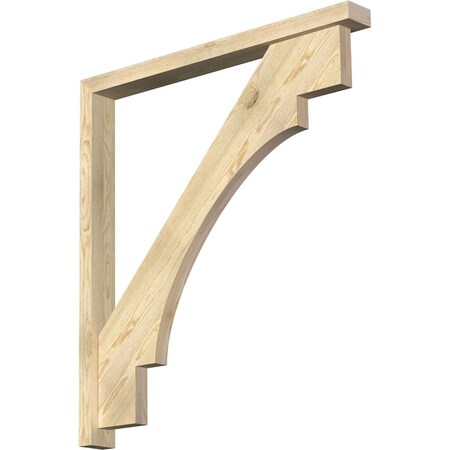 Merced Block Rough Sawn Bracket W/ Offset Brace, Douglas Fir, 4W X 40D X 44H